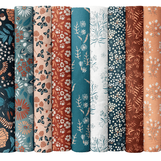 A Summer Tale - Night Flowers - Per Yard - by Isoletto Design for Phoebe Fabrics - PH0110