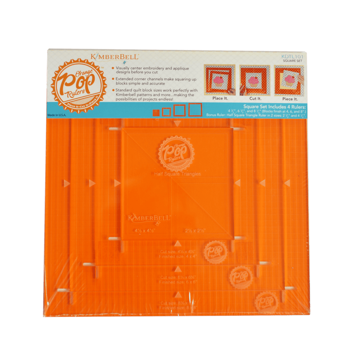 Orange Pop Rulers - Square Set - by Kimberbell Designs- KDTL101 - Machine Embroidery, Quilting & Applique-RebsFabStash