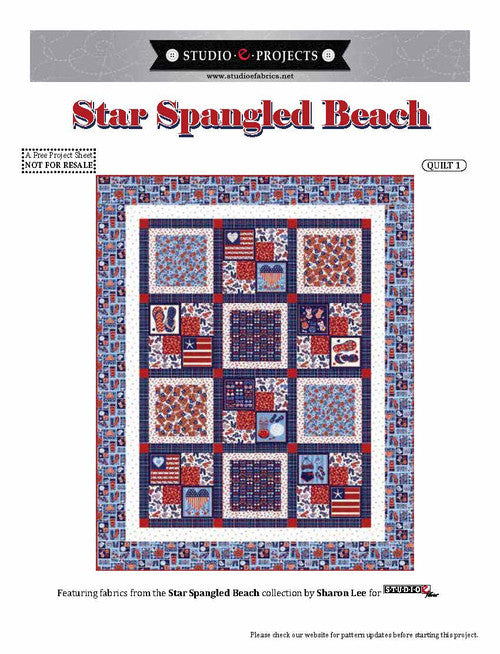 Star Spangled Beach - Quilt KIT - Pattern by Heidi Pridemore - Fabric by Sharon Lee for Studio E Fabrics - Patriotic, Flags, Beach-RebsFabStash