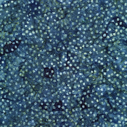 Tonga Batik - Squarish Dots - Spruce - Per Yard - Timeless Treasures - Blue & Teal - TONGA-B1384 SPRUCE-Yardage - on the bolt-RebsFabStash