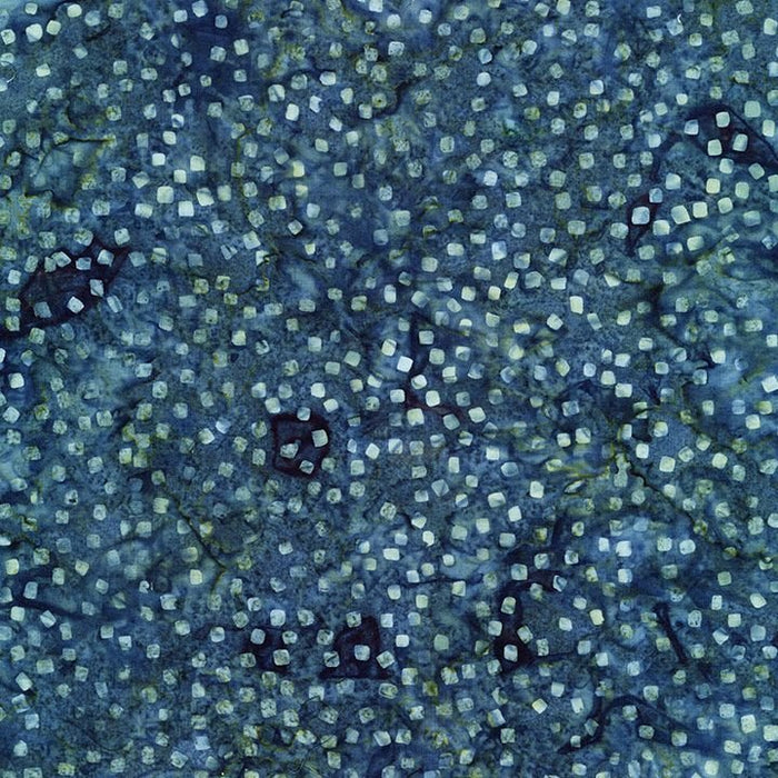 Tonga Batik - Squarish Dots - Spruce - Per Yard - Timeless Treasures - Blue & Teal - TONGA-B1384 SPRUCE