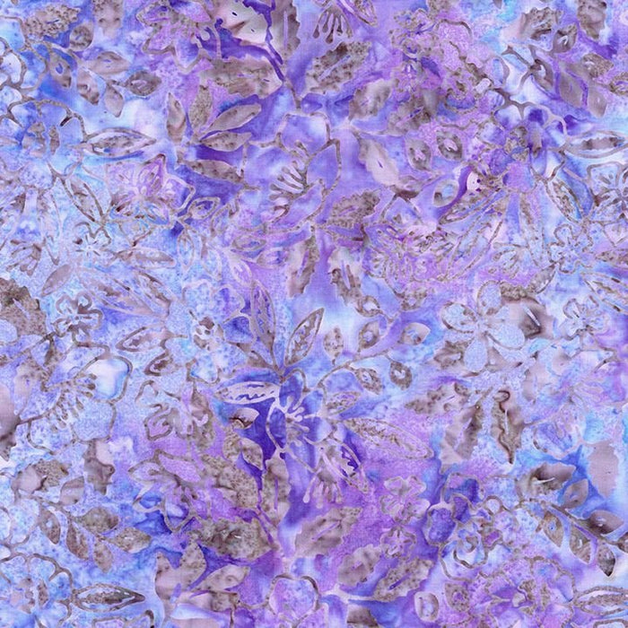 Tonga Batik - Tropical Flower Bouquets - Lilac - Per Yard - Timeless Treasures - Purple - TONGA-B1770 LILAC