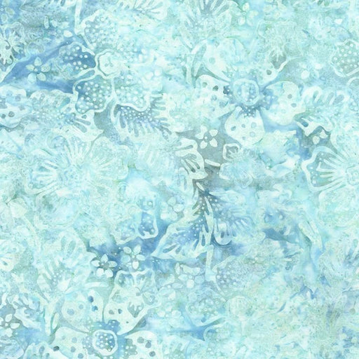 Tonga Batik - Exotic Tropical Flowers - Seafoam - Per Yard - Timeless Treasures - Blue - TONGA-B1778 SEAFOAM-Yardage - on the bolt-RebsFabStash