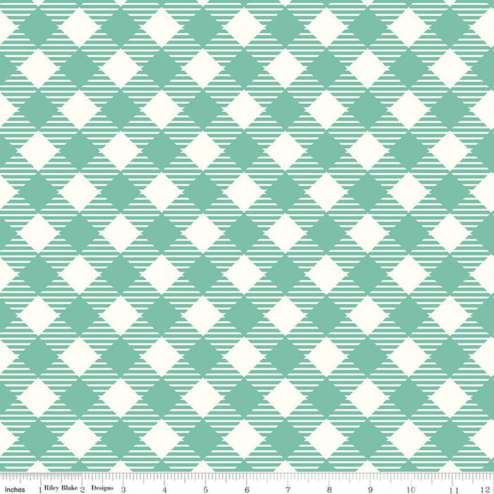 WB12562-SEAGLASS-Lori Holt - Wide back Bee Ginghams
