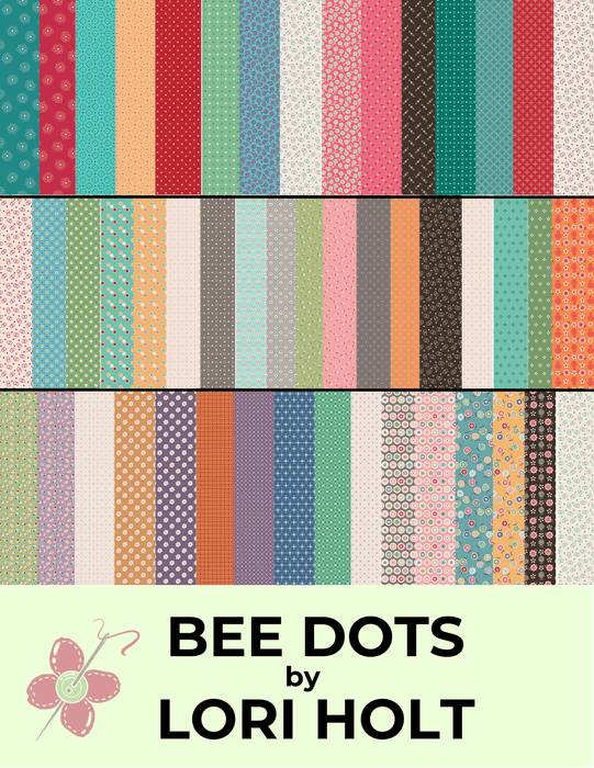 108 Wide Bee Backings! - Quilt Back Fabric -Per Yard - by Lori Holt for Riley Blake Designs - 108" wide Bee Dots - Denim - WB14183 - Denim