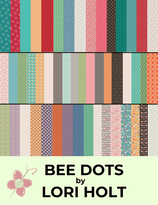 Bee Dots Fabric Collection PROMO FQB- by Lori Holt - Riley Blake Designs - fat quarter bundle (50) 18" x 21" pieces!