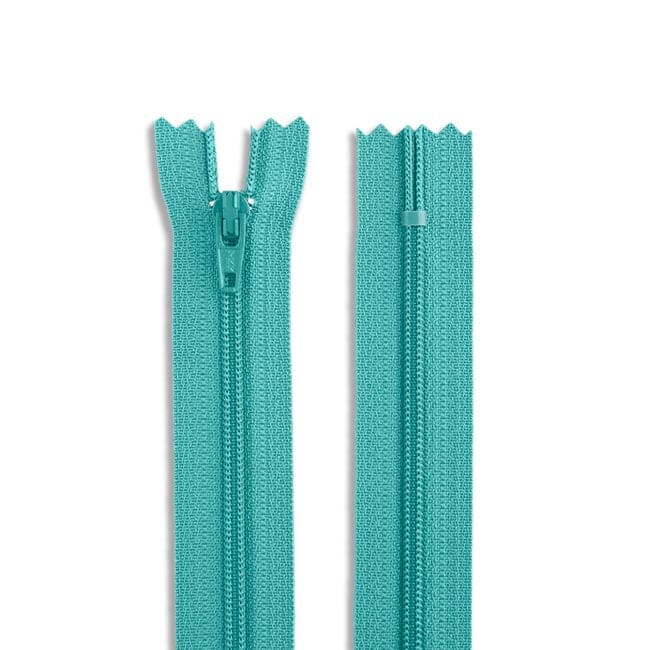 14" Nylon Coil Non-Separating Zipper - Aqua - YKK-Zipper-19