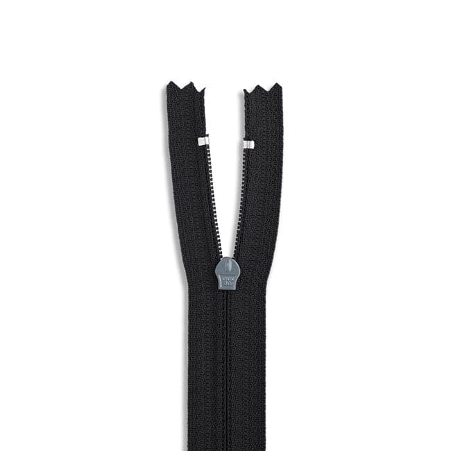 14" Nylon Coil Non-Separating Zipper - Black - YKK-Zipper-44