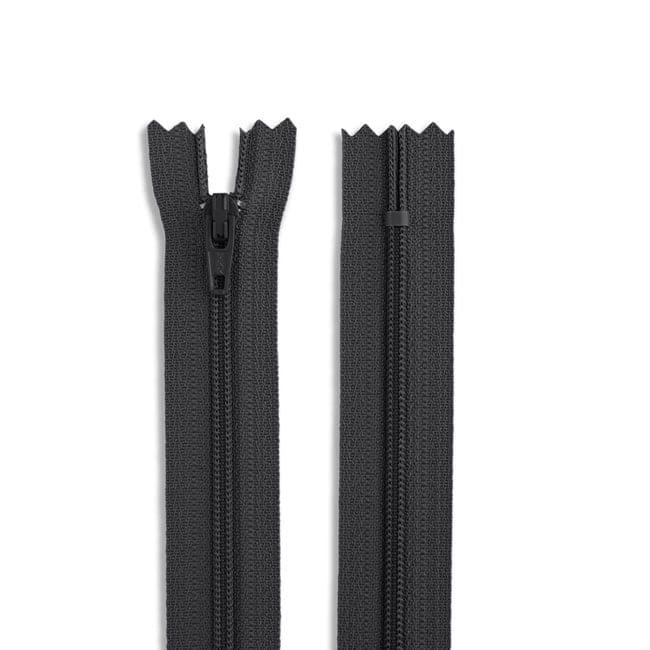 14" Nylon Coil Non-Separating Zipper - Black - YKK-Zipper-44