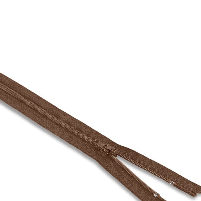 14" Nylon Coil Non-Separating Zipper - Brown - YKK-Zipper-35