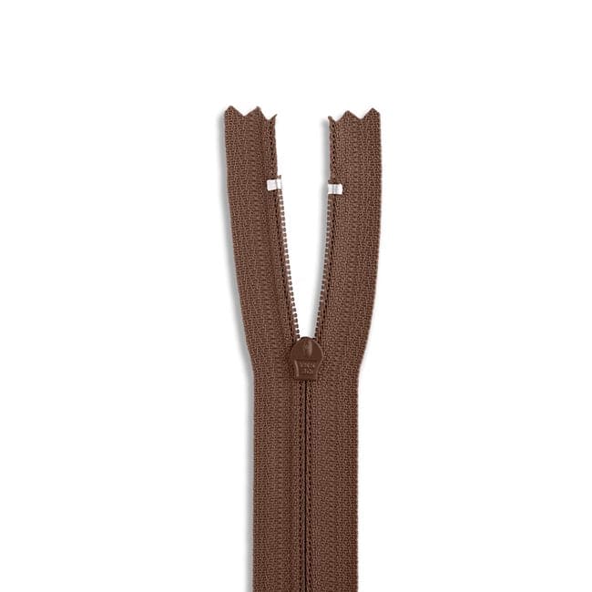 14" Nylon Coil Non-Separating Zipper - Brown - YKK-Zipper-35