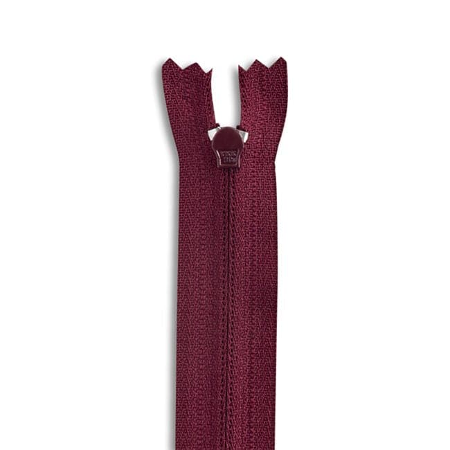 14" Nylon Coil Non-Separating Zipper - Burgundy - YKK-Zipper-6