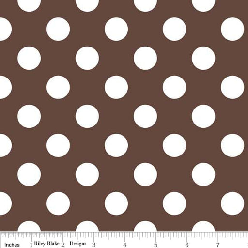 Medium Dots - Per Yard - Riley Blake Designs - C360-90 Brown-RebsFabStash