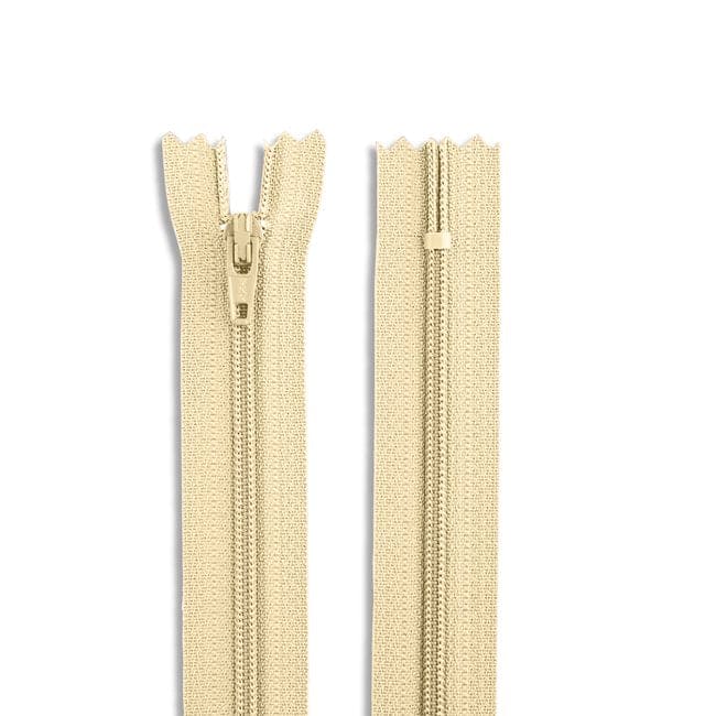 14" Nylon Coil Non-Separating Zipper - Wheat - YKK-Zipper-31