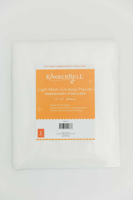 Light Mesh Cut-Away Embroidery Stabilizer 12" x 10" - 40 Sheets - Embroidery stabilizer - Kimberbell - KDST113