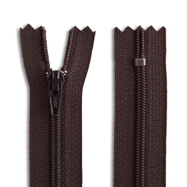 14" Nylon Coil Non-Separating Zipper - Dk Brown - YKK-Zipper-36