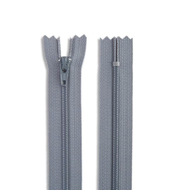 14" Nylon Coil Non-Separating Zipper - Gray - YKK-Zipper-42