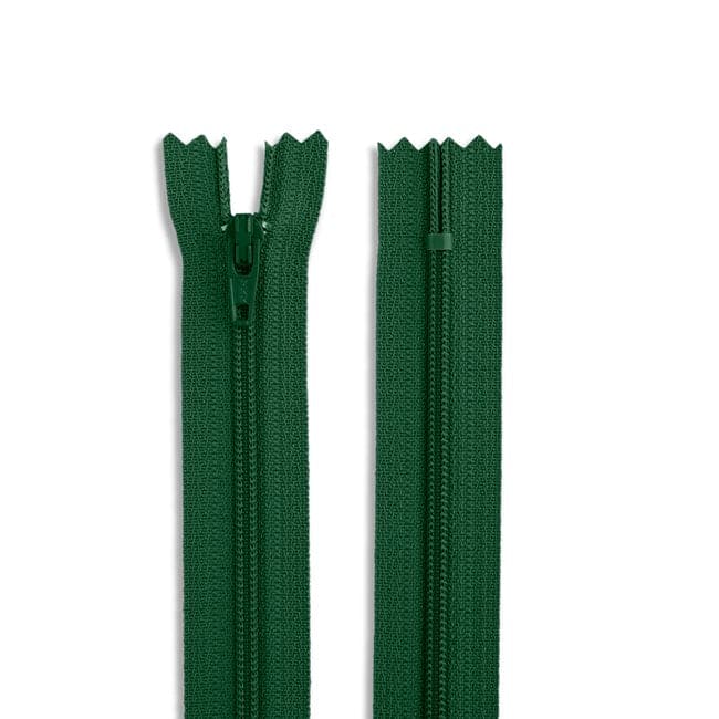 14" Nylon Coil Non-Separating Zipper - Hunter Green - YKK-Zipper-17