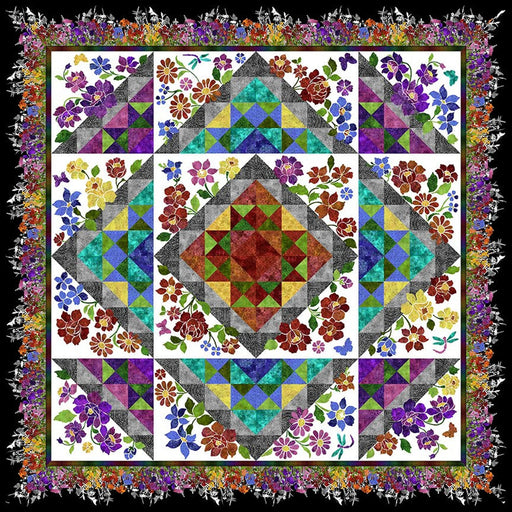 Rainbow of Jewels - BOM Quilt Pattern by Jason Yenter - Applique quilt pattern finishes 99.5" x 99.5"-Patterns-RebsFabStash