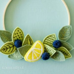 Wool Felt - Lemons & Berries - by Kimberbell Designs - 10 Assorted Felt Adornments - 100% wool - KDKB1276