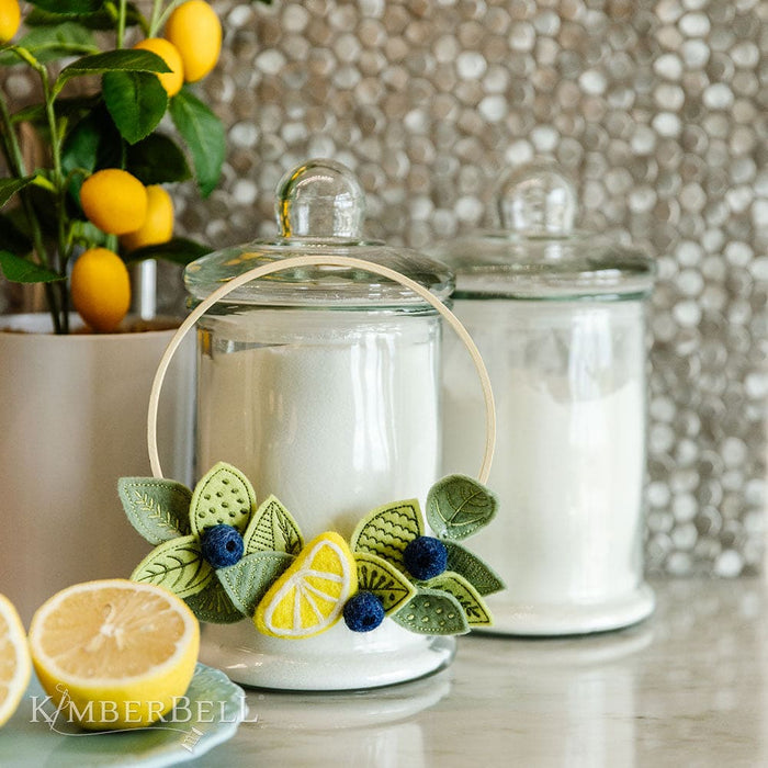 Wool Felt - Lemons & Berries - by Kimberbell Designs - 10 Assorted Felt Adornments - 100% wool - KDKB1276