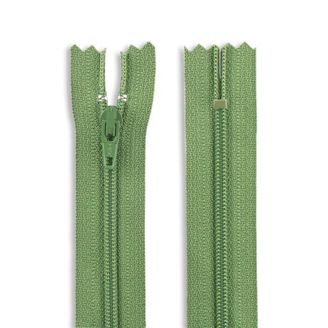 14" Nylon Coil Non-Separating Zipper - Kiwi Green - YKK-Zipper-14
