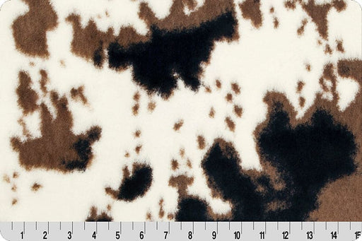 Pony Mudpie Cuddle - Cuddle Fabric - per yard - By Shannon Fabrics - 58/60" - Black/White/brown - LCPONY - lcponymudpie-Cuddle/Minkie-RebsFabStash