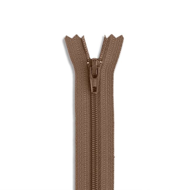 14" Nylon Coil Non-Separating Zipper - Lt. Brown - YKK-Zipper-34-Buttons, Notions & Misc-RebsFabStash
