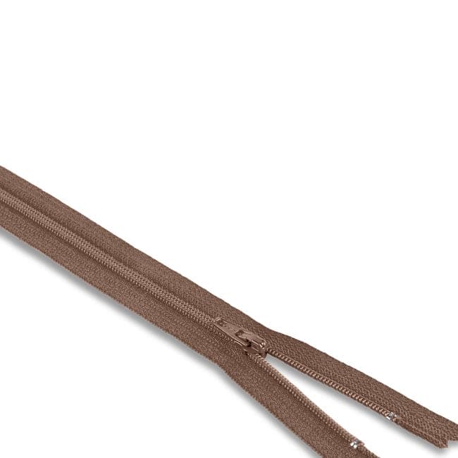 14" Nylon Coil Non-Separating Zipper - Lt. Brown - YKK-Zipper-34