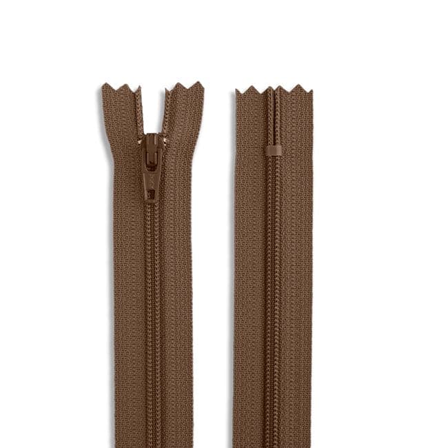 14" Nylon Coil Non-Separating Zipper - Lt. Brown - YKK-Zipper-34
