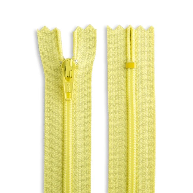 14" Nylon Coil Non-Separating Zipper - Yellow - YKK-Zipper-12