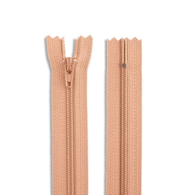14" Nylon Coil Non-Separating Zipper - Peach - YKK-Zipper-9