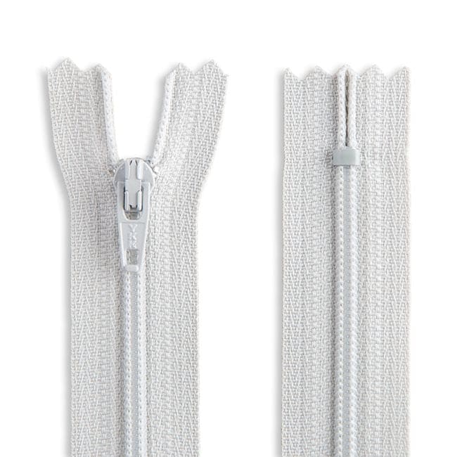 14" Nylon Coil Non-Separating Zipper - Sterling - YKK-Zipper-38