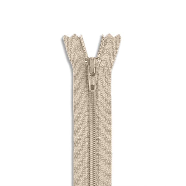 14" Nylon Coil Non-Separating Zipper - Beige - YKK-Zipper-32
