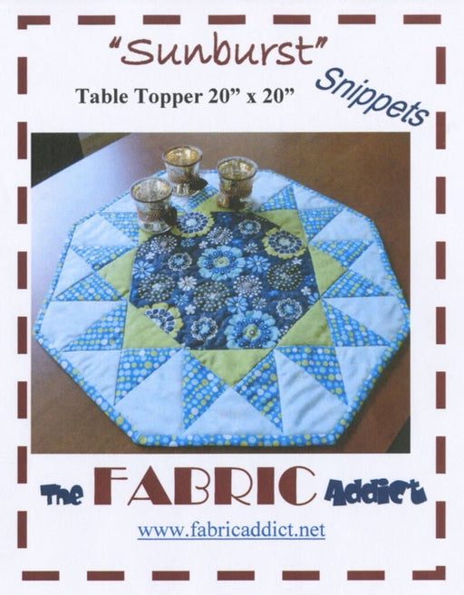 Sunburst - Table Topper Pattern - by Karen Schindler Bialik for The Fabric Addict - SB12-Patterns-RebsFabStash