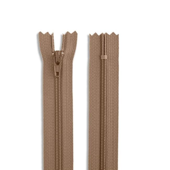 14" Nylon Coil Non-Separating Zipper - Tan - YKK-Zipper-33