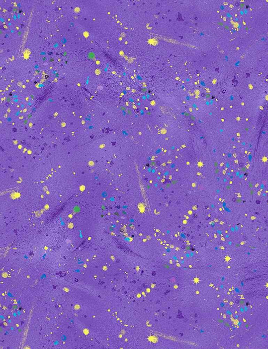 Bijoux - Small Metallic Paint Splatters - Purple - Per Yard - by Timeless Treasures - TEXTURE-CM1028-PURPLE