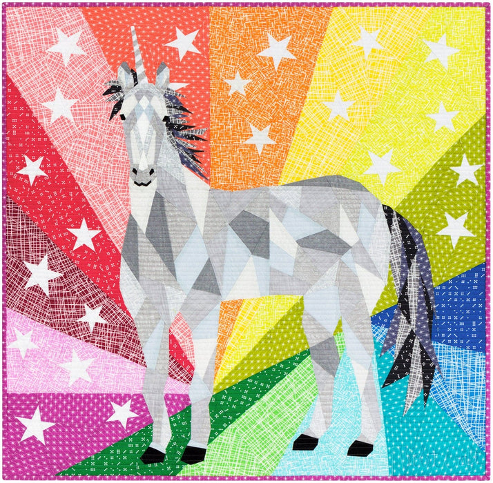 The Unicorn & Horse Abstractions Quilt - Paper Piecing Pattern - by Violet Craft - VC035