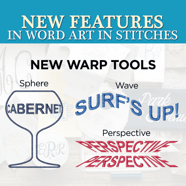 Word Art In Stitches Embroidery Software - DIME - use your embroidery machine to monogram and more! - 87BDEC-WordArt