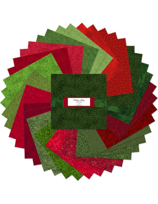 Holly Jolly - Layer Cake - (42) 10" Squares - Stacker - 42 Karat Gems - Essentials - Wilmington Prints - Christmas, Red & Green - 512-83-512-Layer Cakes/Jelly Rolls-RebsFabStash