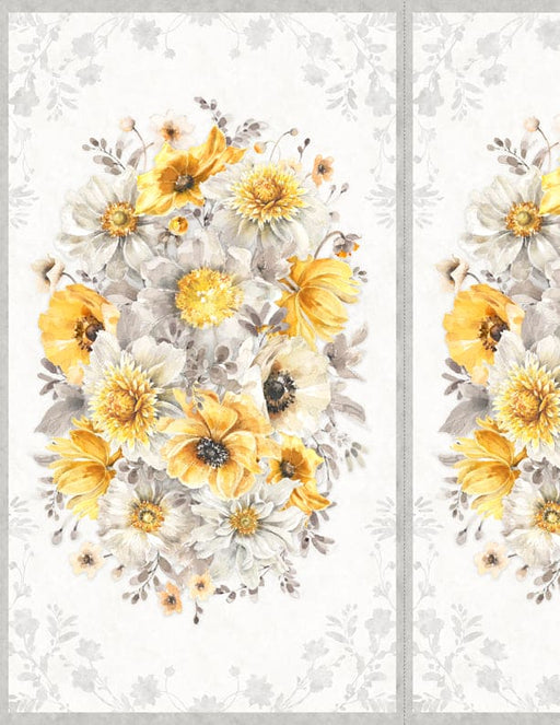 Fields of Gold - Large Panel Multi - Per PANEL - by Lisa Audit - Wilmington Prints - Yellow, Gold, Floral - 24" x 42" panel - 1409-86496-159-Panels-RebsFabStash