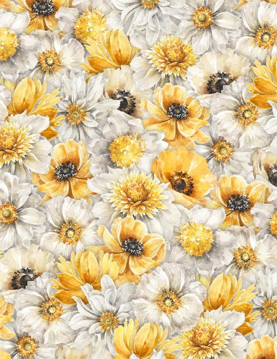 Fields of Gold - Gingham White/Yellow - Per Yard - by Lisa Audit - Wilmington Prints - Yellow, Gold - 1409-86505-155
