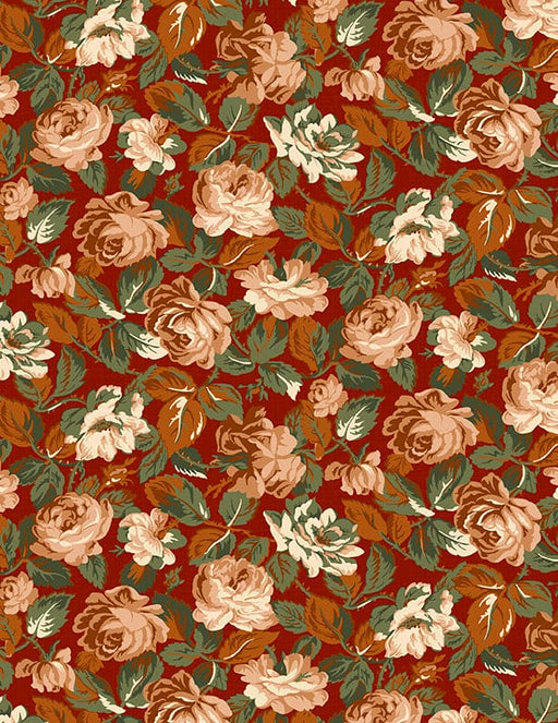 Memories - Tonal Floral Red - Per Yard - by Kaye England - Wilmington Prints - Reproduction - 1803-98680-387-Yardage - on the bolt-RebsFabStash
