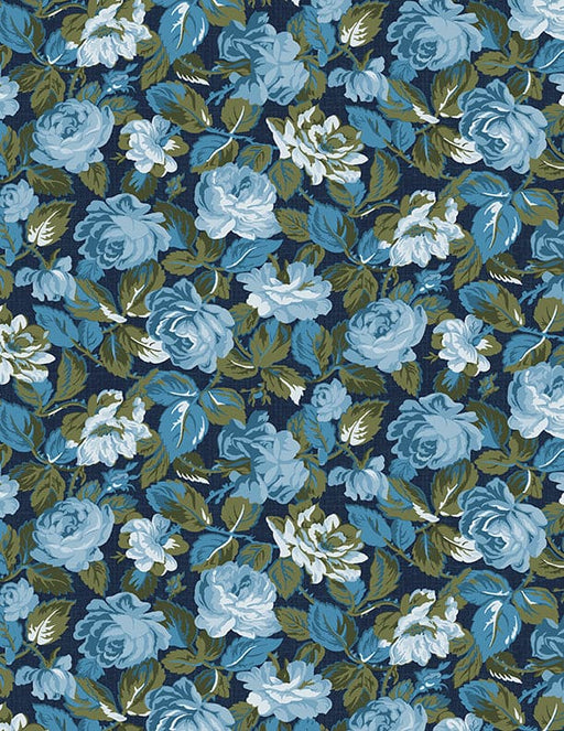 Memories - Tonal Floral Blue - Per Yard - by Kaye England - Wilmington Prints - Reproduction - 1803-98680-447-Yardage - on the bolt-RebsFabStash