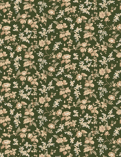 Memories - Trailing Flowers Green - Per Yard - by Kaye England - Wilmington Prints - Reproduction - 1803-98683-721-Yardage - on the bolt-RebsFabStash