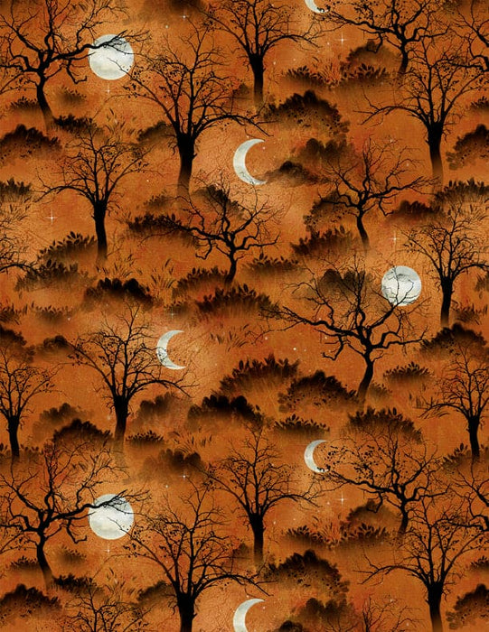 Frightful Night - Large PANEL Multi - Per Panel - Art Licensing Studio for Wilmington Prints -Halloween - 23"x 43" - 3044 20501 896