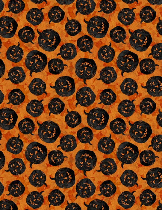 Frightful Night - Pumpkin Toss Black - Per Yard - Art Licensing Studio for Wilmington Prints - Halloween, Pumpkin - 3044 20507 988