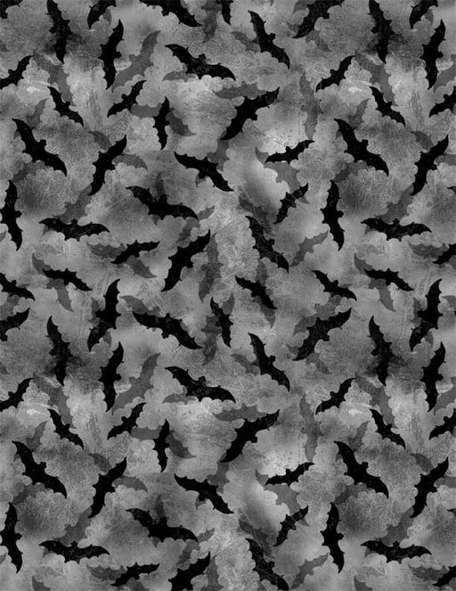 Frightful Night - Bats A/O Black- Per Yard - Art Licensing Studio for Wilmington Prints - Halloween, Bats - 3044 20508 999-Yardage - on the bolt-RebsFabStash