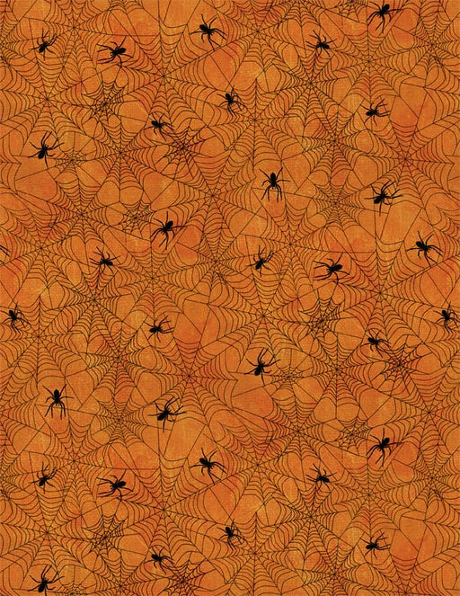 Frightful Night - Spider Webs Orange - Per Yard - Art Licensing Studio for Wilmington Prints - Halloween, Webs, Spider - 3044 20509 899-Yardage - on the bolt-RebsFabStash