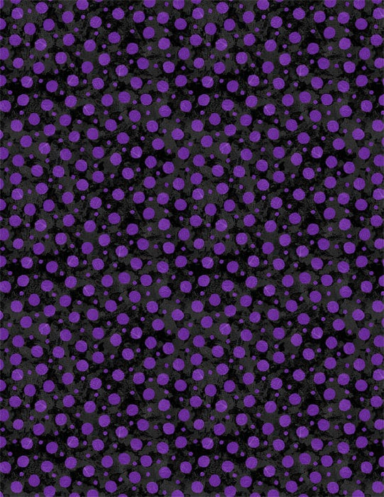 Frightful Night - Dots Black/Purple - Per Yard - Art Licensing Studio for Wilmington Prints - Halloween, Dots - 3044 20510 966-Yardage - on the bolt-RebsFabStash